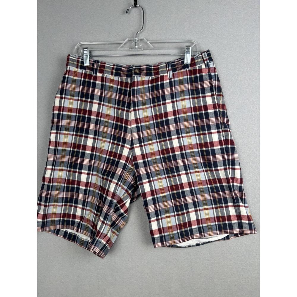 Vintage‎ Pendleton knockabout plaid shorts 34 Red Blue made in Hong Kong 4101